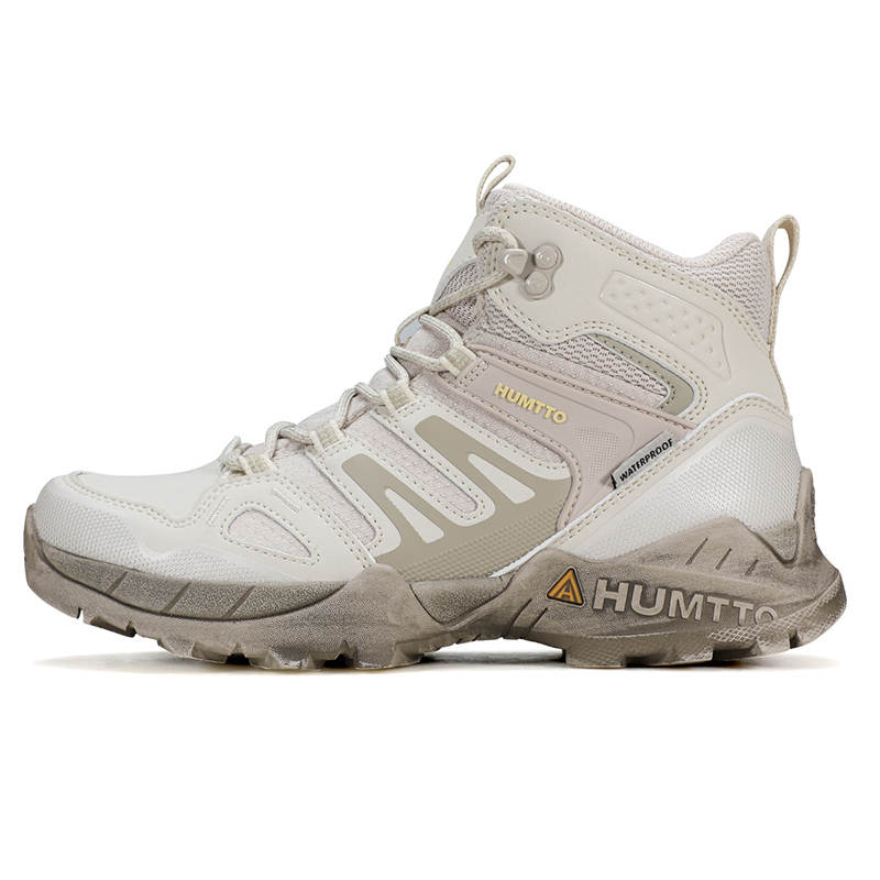 HUMTTO Textile, Synthetic Leather High top Mountaineering Hiking Shoes Women's Sandstorm Yellow