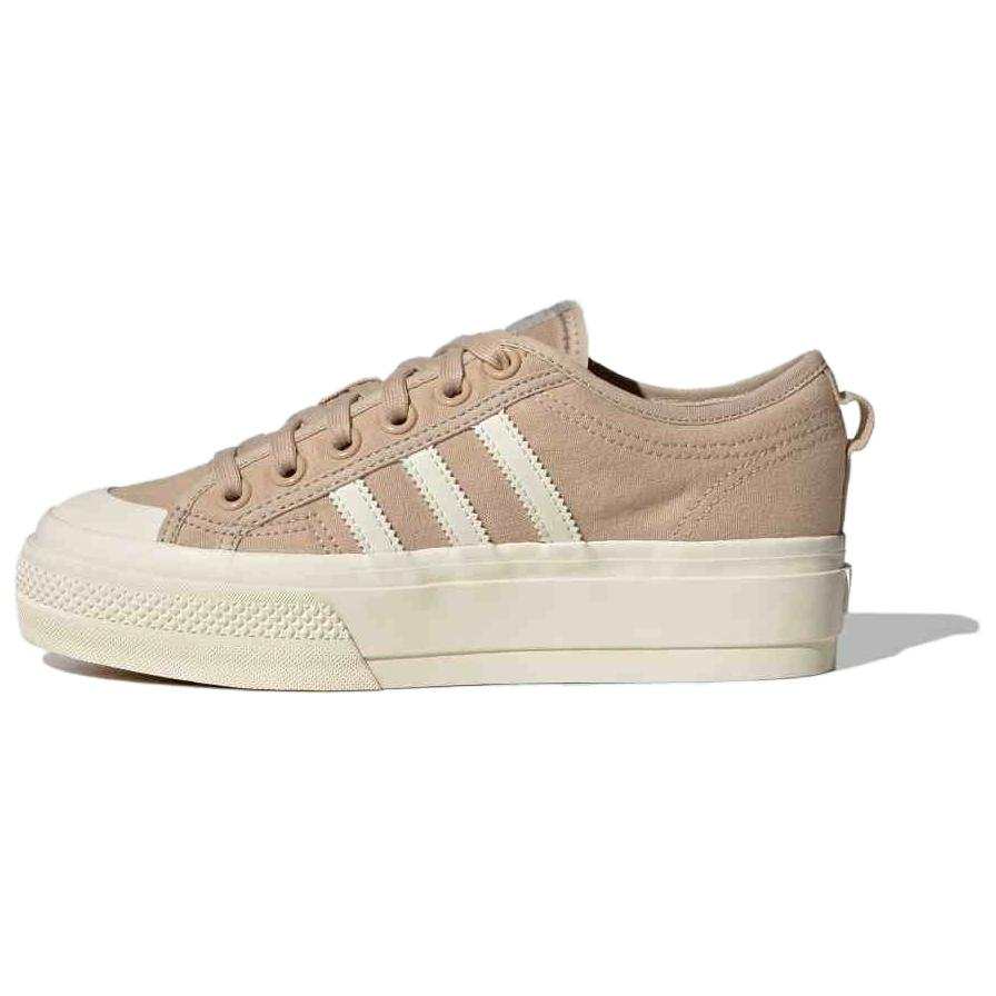 Adidas Originals Nizza Platform Slip Resistant Abrasion Resistant Low top Skateboard Shoes Unisex Light Umber