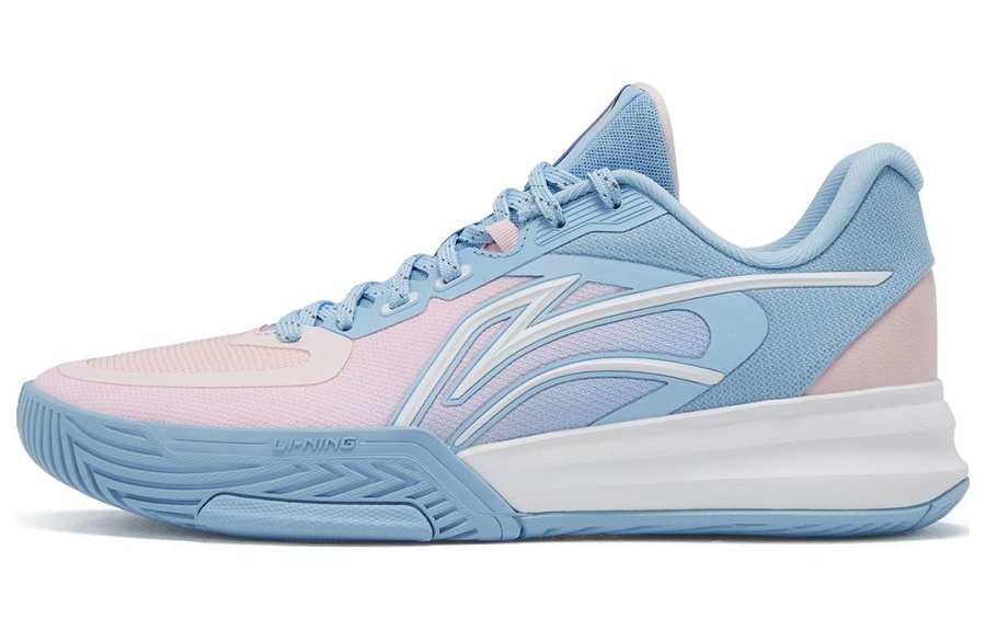Li-Ning Li Ning Flash 3 Comfortable Cushioning Slip Resistant Abrasion Resistant Low top Basketball Shoes Men's Blue Pink