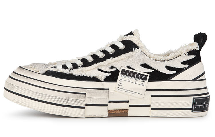 XVESSEL VESSEL G.o.p. Lows White Flame Low top Canvas Shoes Unisex White