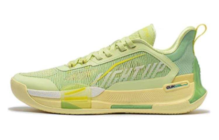 361° Burning Fight ISO Cushioning Breathable Cushioning Breathable Low top Basketball Shoes Men's Green Yellow
