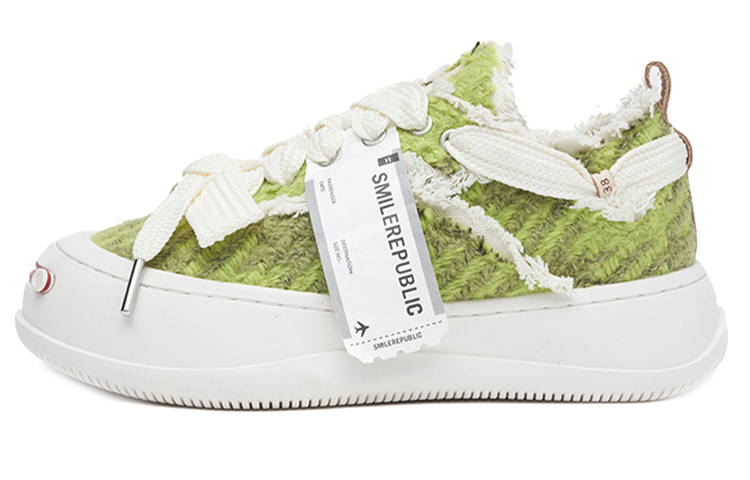 SMILEREPUBLIC Laugh Series ' Back To Earth ' Abrasion Resistant Low top Canvas Shoes Unisex Olive Green