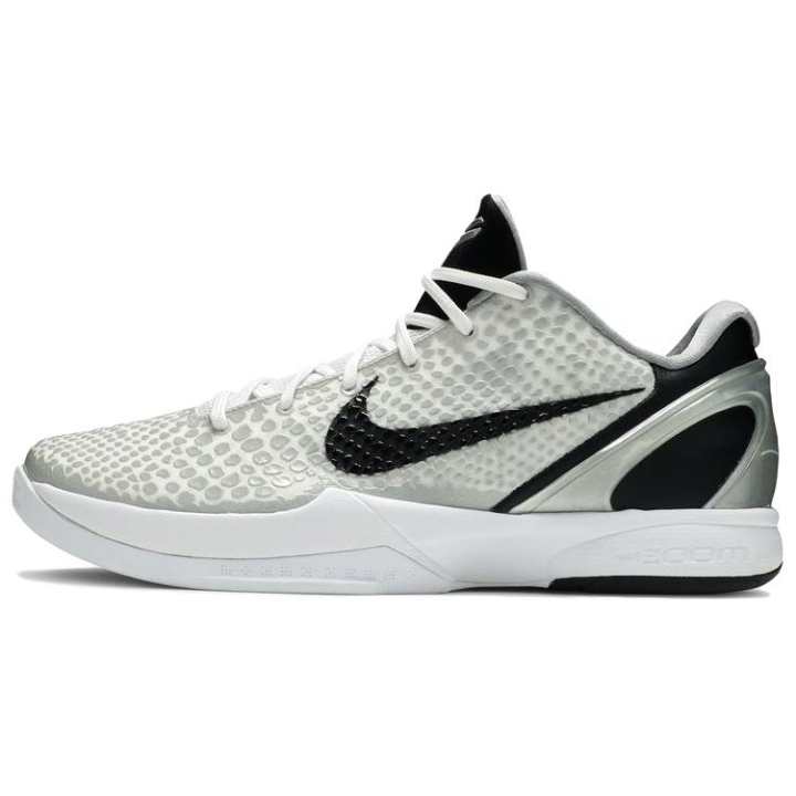 Nike Nike Zoom Kobe 6 Abrasion Resistant Low top Basketball Shoes Men's White Black