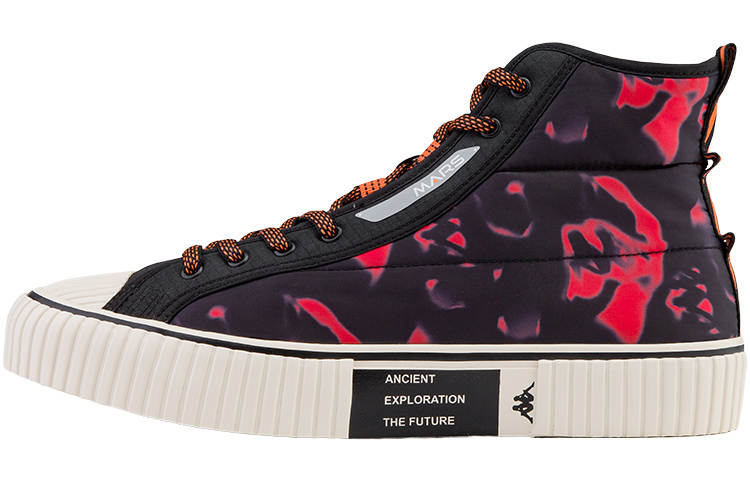 Kappa Mars Abrasion Resistant Coverage High top Canvas Shoes Unisex Black