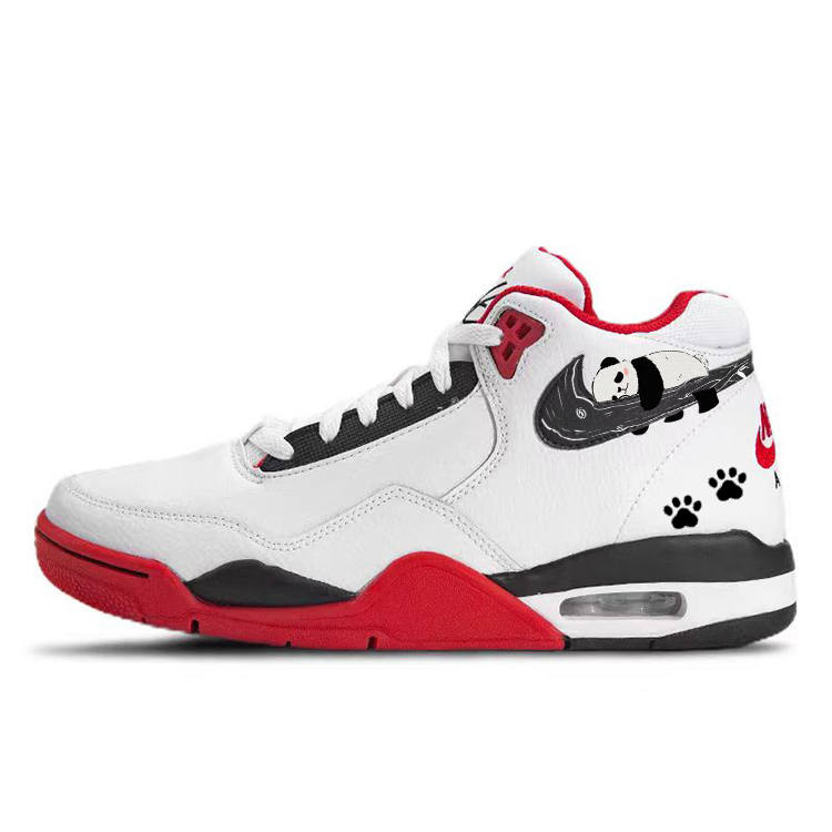 Nike Nike Flight Legacy Tarepanda Cat Slip Resistant Mid top Vintage Basketball Shoes Unisex White