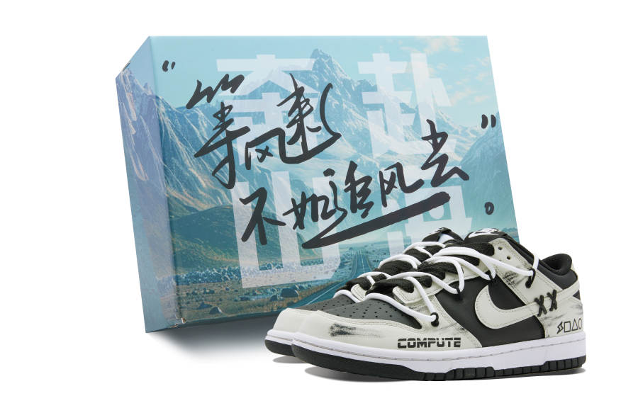 Nike Nike Dunk Slip Resistant Abrasion Resistant Low top Skateboard Shoes Unisex Gray Black