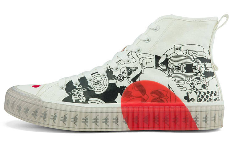 Kappa LALA COMPANY X x Kappa LALA COMPANY Wear resistant And Lightweight High top Canvas Shoes Unisex White