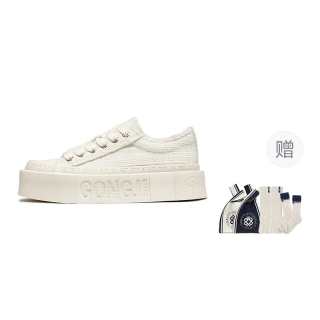 GONGJI Square Inch Low top Canvas Shoes Women's White