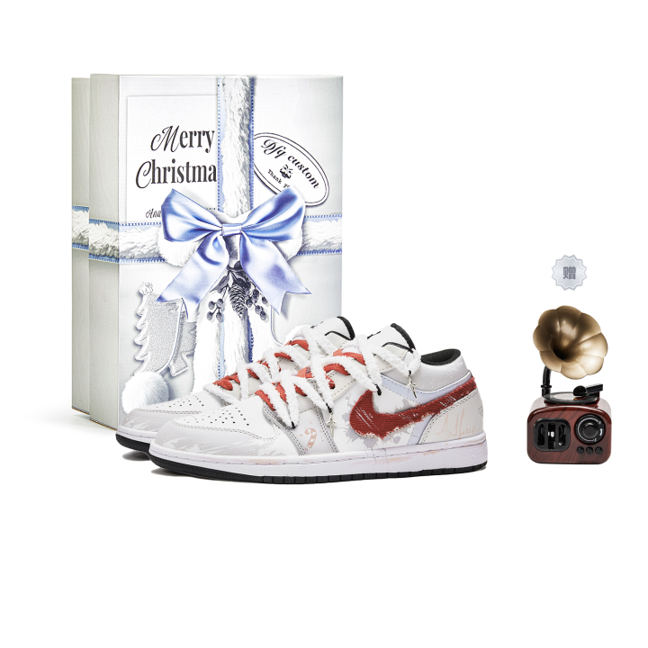 Jordan Jordan Air Jordan 1 Da Vinci Custom, Winter Letter, Christmas Limited Edition Box, Christmas Planet Slip Resistant