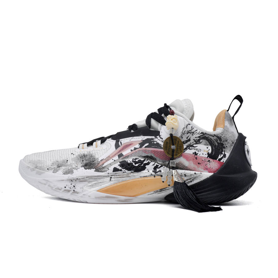Li-Ning Li Ning Speed 10 Cushioning Breathable Support Low top Basketball Shoes Men's White Black