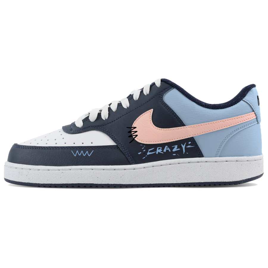 Nike Nike Court Vision Low Stormy Light Blue Synthetic Leather Low top Training Shoes Men's Blue
