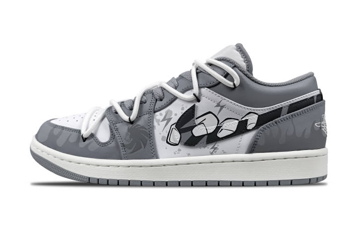 Jordan Jordan Air Jordan 1 Simba Slip Resistant Cushioning Low top Skateboard Shoes Men's Gray White