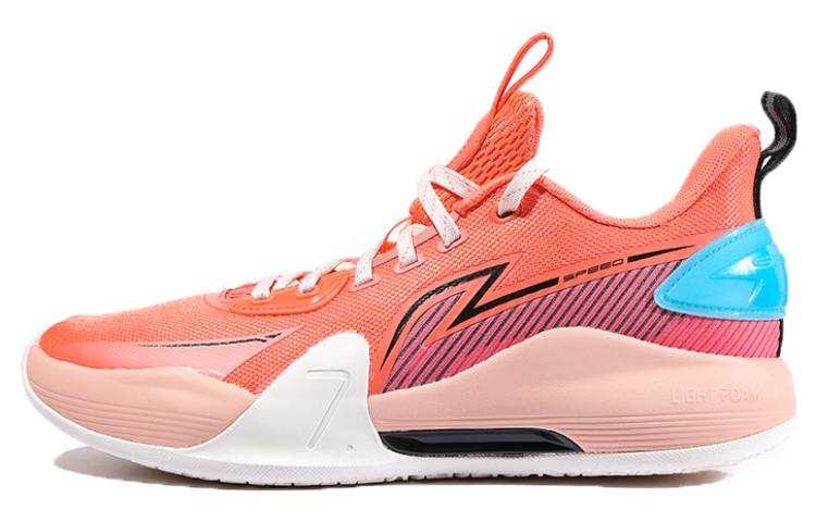 Li-Ning Li Ning Speed 7 Slip Resistant Abrasion Resistant Cushioning Low top Basketball Shoes Men's Camellia Red