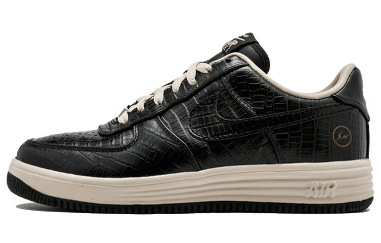 Nike Fragment Design x Nike Lunar Force 1 Fragment HTM Cow Split Leather Non slip Lightweight Low top Skateboard Shoes Men's