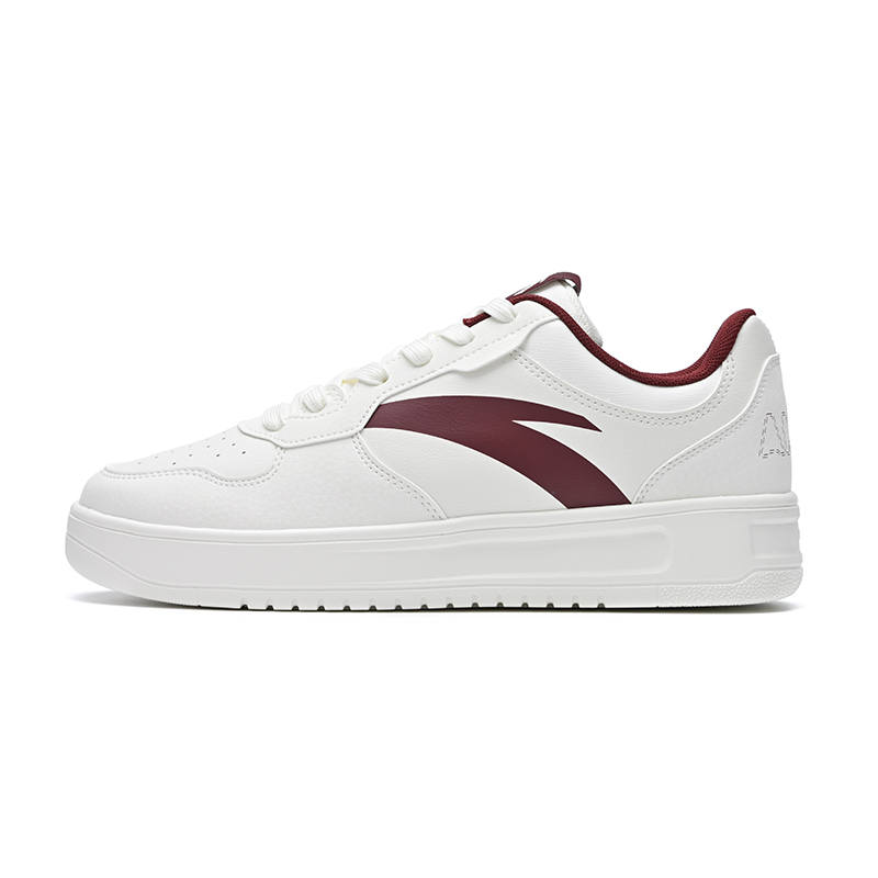 Anta Classic Cushioning, Wear Resistant Low top Skateboard Shoes Men's White Red