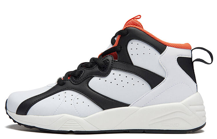 361° QU!KFOAM Basketball Shoes Women's Mid Top White/Orange/Black