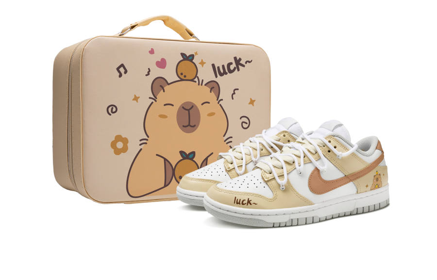 Nike Nike Dunk Tiger Party Slip Resistant Abrasion Resistant Low top Skateboard Shoes Women's Yellow White