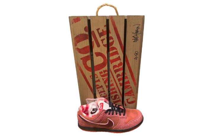 Nike CONCEPTS x Nike Dunk SB Red Lobster Leather Slip Resistant Abrasion Resistant Low top Skateboard Shoes Men's Red