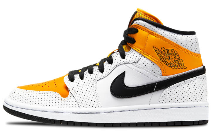 Jordan Air Jordan 1 Mid 'Perforated White University Gold' Women's