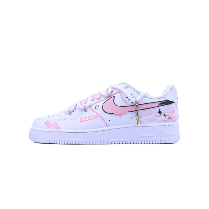 Nike Nike Air Force 1 Singularity, Confession Graffiti Low top Skateboard Shoes Unisex White Pink
