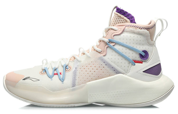 Li-Ning Li Ning SONIC 8 Slip Resistant Abrasion Resistant High top Basketball Shoes Men's Pink White