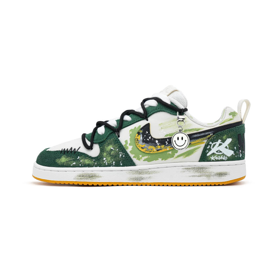 Nike Nike Court Borough Forest Leather Abrasion Resistant Low top Skateboard Shoes Men's White Green