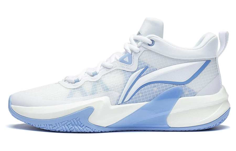 Li-Ning Li Ning Light Speed 1.0 Textile, TPU Low top Basketball Shoes Men's White Blue