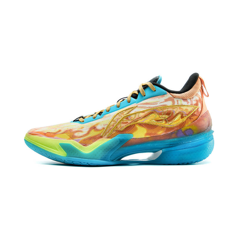 Li-Ning Li Ning Liren 5 Slip Resistant Coverage Lightweight Rebound Performance Basketball Shoes Men's Orange Blue