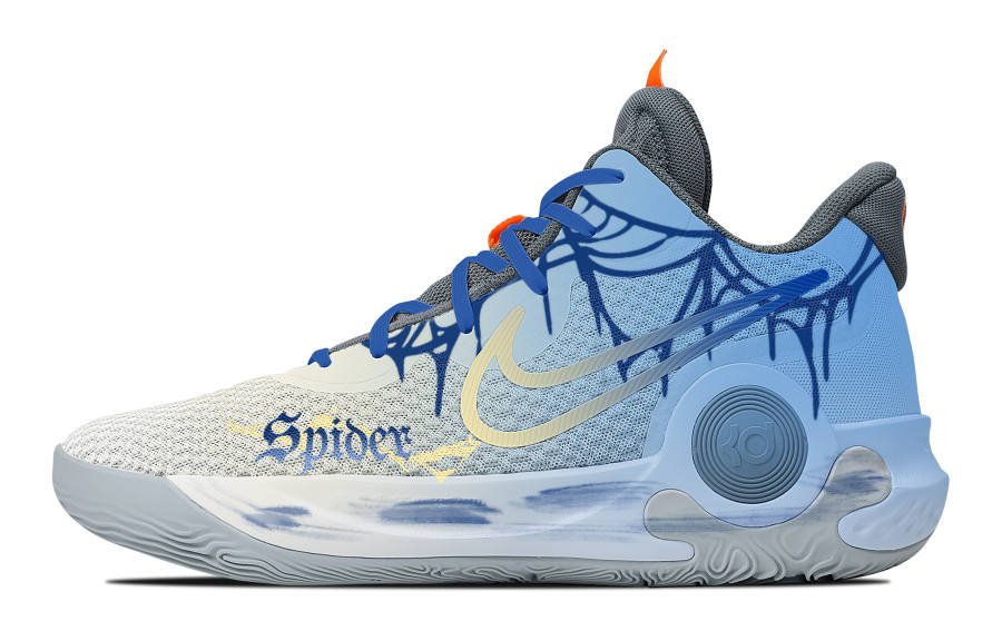 Nike Nike KD Trey 5 IX City Spider Shadows Cushioning, Wear Resistant Mid top Basketball Shoes Unisex Lake Blue