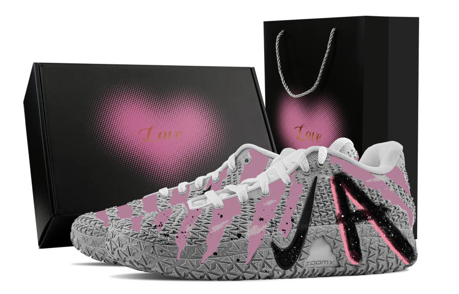 Nike Nike Ja Morant 3 Active Bubbles, Heart Box Abrasion Resistant Low top Basketball Shoes Unisex Pink Black Gray