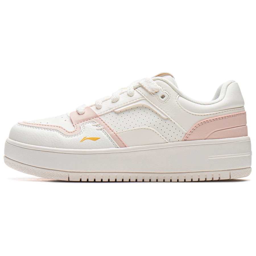 Li-Ning Li Ning Cheese Low top Skateboard Shoes Women's White Orange