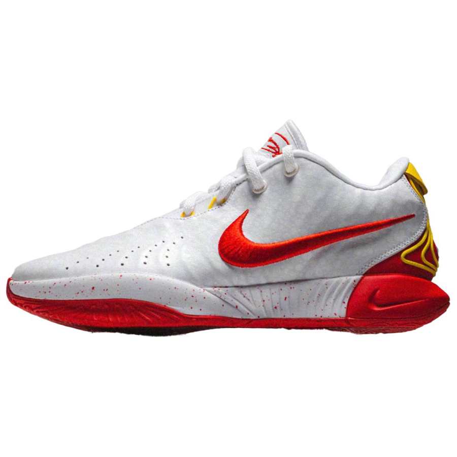 Nike Nike Lebron 21 Slip Resistant Abrasion Resistant Cushioning Low top Basketball Shoes Women's White Red