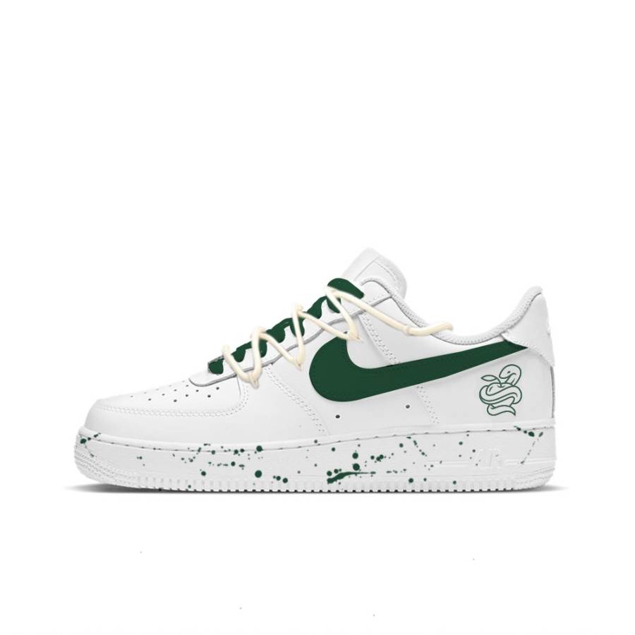 Nike Nike Air Force 1 Abrasion Resistant Abrasion Resistant Low top Skateboard Shoes Unisex White Green
