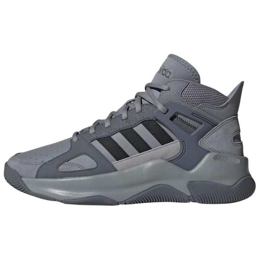 Adidas Adidas Slip Resistant Abrasion Resistant Mid top Vintage Basketball Shoes Men's Gray