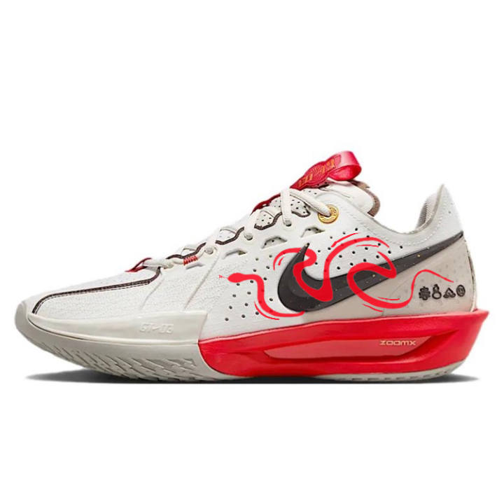 Nike Nike G.T. Cut 3 Slip Resistant Abrasion Resistant Coverage Support Low top Basketball Shoes Men's White Red