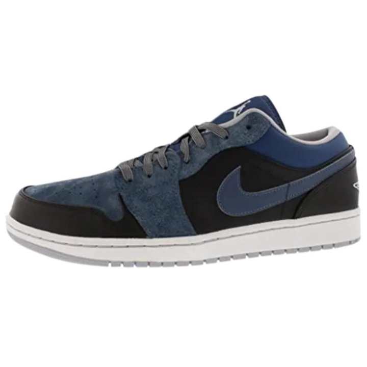 Jordan Jordan Air Jordan 1 Leather Low top Skateboard Shoes Men's Blue Black