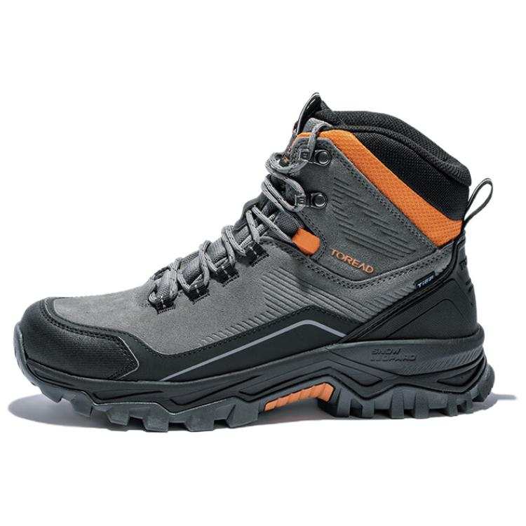 TOREAD Slip Resistant Thermal High top Mountaineering Shoes Men's Gray Black