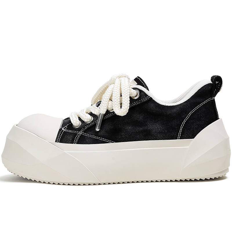 ADCDAVINCI ADCDAVINCI Height Increasing Slip Resistant Height Increasing Slip Resistant Low top Canvas Shoes Unisex Black