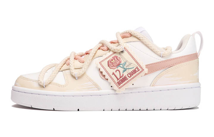 Nike Nike Court Borough Skateboard Shoes GS Beige Pink White