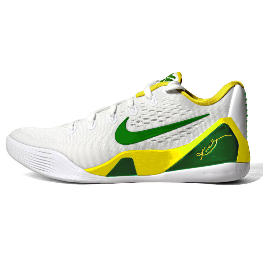 Nike Nike Kobe 9 Duke Blue Abrasion Resistant Low top Basketball Shoes Unisex Yellow Green