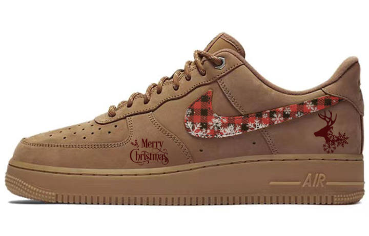 Nike Nike Air Force 1 Slip Resistant, Abrasion Resistant, Lightweight Low top Skateboard Shoes Unisex Wheat