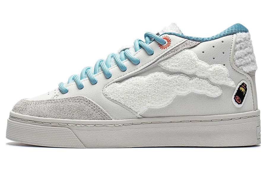 Li-Ning Pablo Ientile x Li Ning Wave 180 Abrasion Resistant Lightweight Cushioning Mid top Skateboard Shoes Women's Pearl White