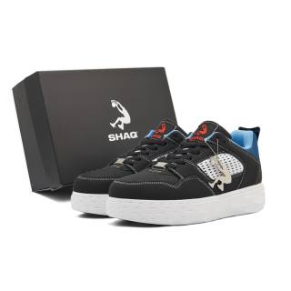 SHAQ Abrasion Resistant Height Increasing Low top Skateboard Shoes Unisex Black White Blue