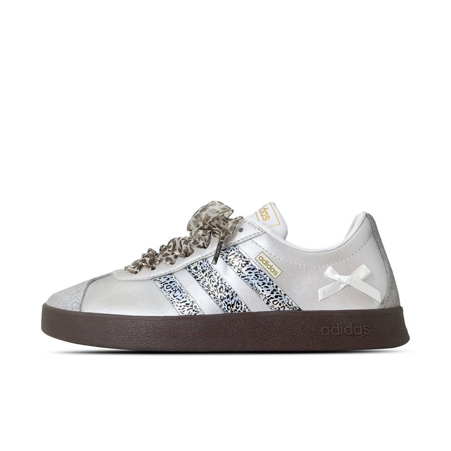 Adidas Adidas Vl Court Classic Y VELE Quality, Leopard Lace Abrasion Resistant Low top Skateboard Shoes Unisex Silver