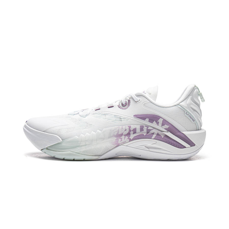 Li-Ning Li Ning Abrasion Resistant Rebound Grip Low top Basketball Shoes Men's White Purple