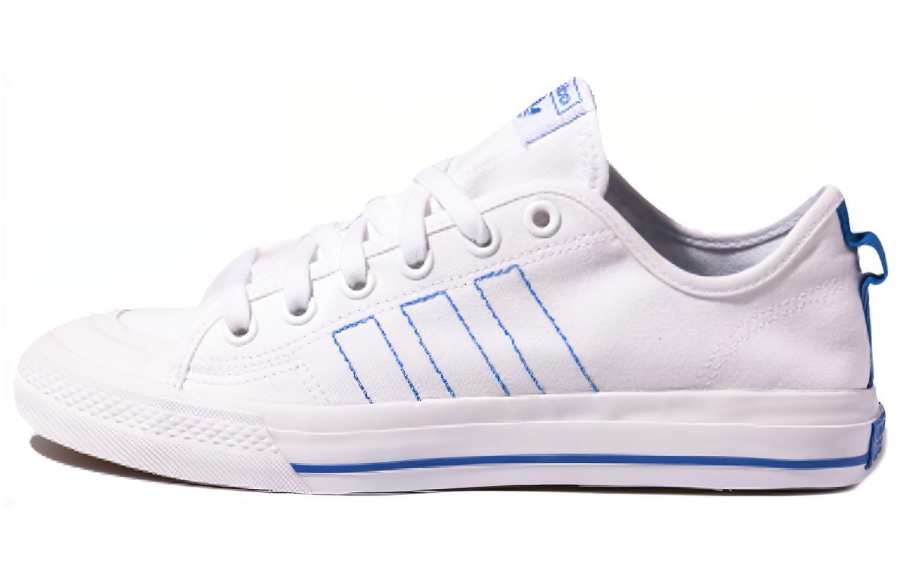 Adidas Originals NIZZA Rf Canvas Graffiti Slip Resistant Low top Skateboard Shoes Unisex White Blue