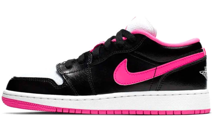 Jordan Jordan 1 Low Black White Hyper Pink GS