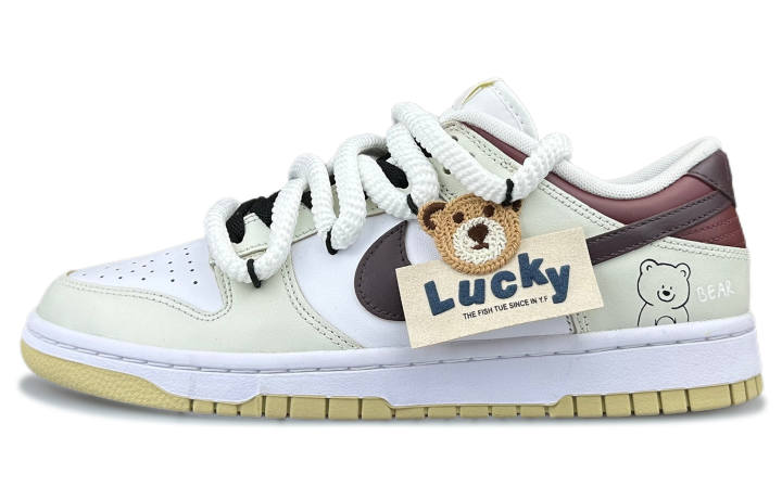 Nike Nike Dunk Skateboard Shoes Men's Low Top Beige/Red