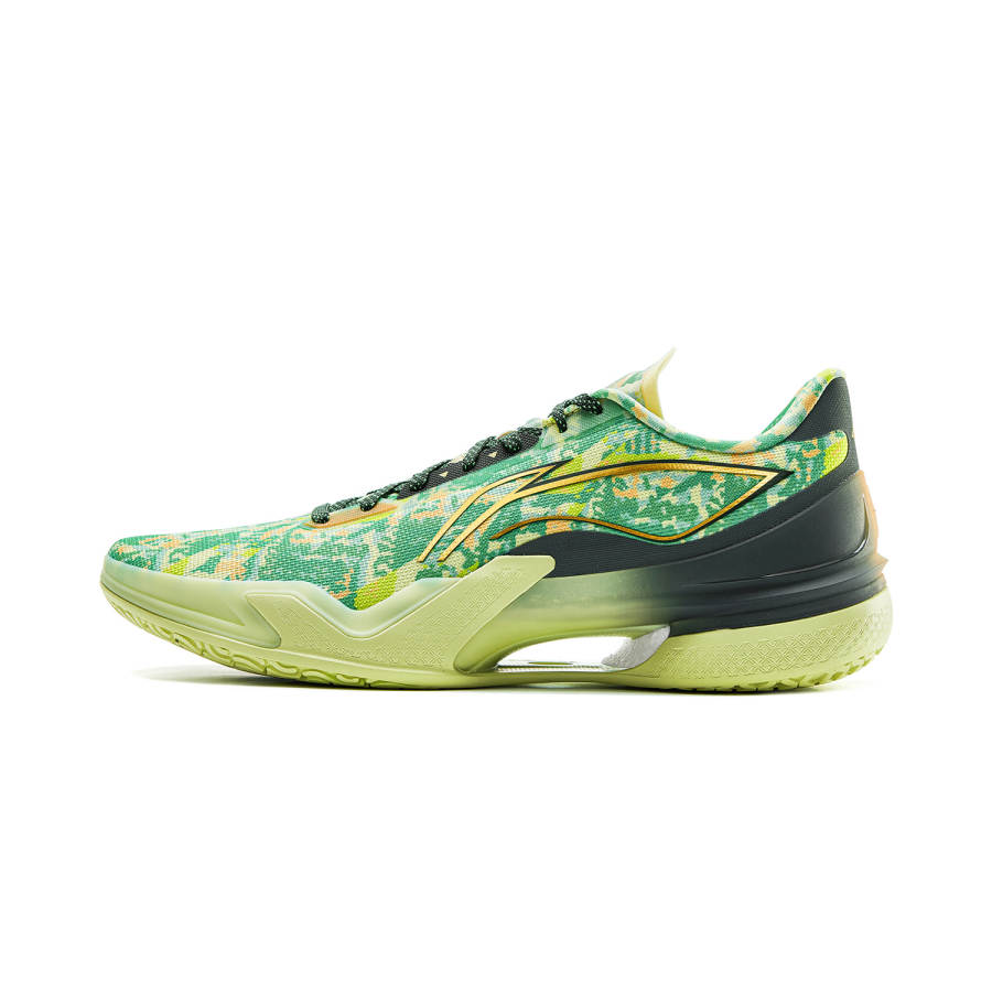 Li-Ning Li Ning Liren 5 Slip Resistant Coverage Lightweight Rebound Low top Performance Basketball Shoes Men's Yellow Green