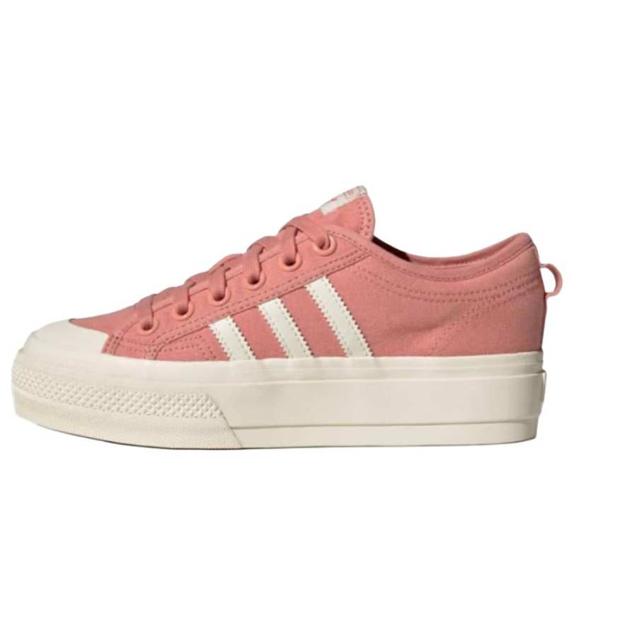 Adidas Originals Nizza Platform Abrasion Resistant Height Increasing Low top Canvas Shoes Women's Pink